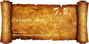 Telegdi Ubul névjegykártya